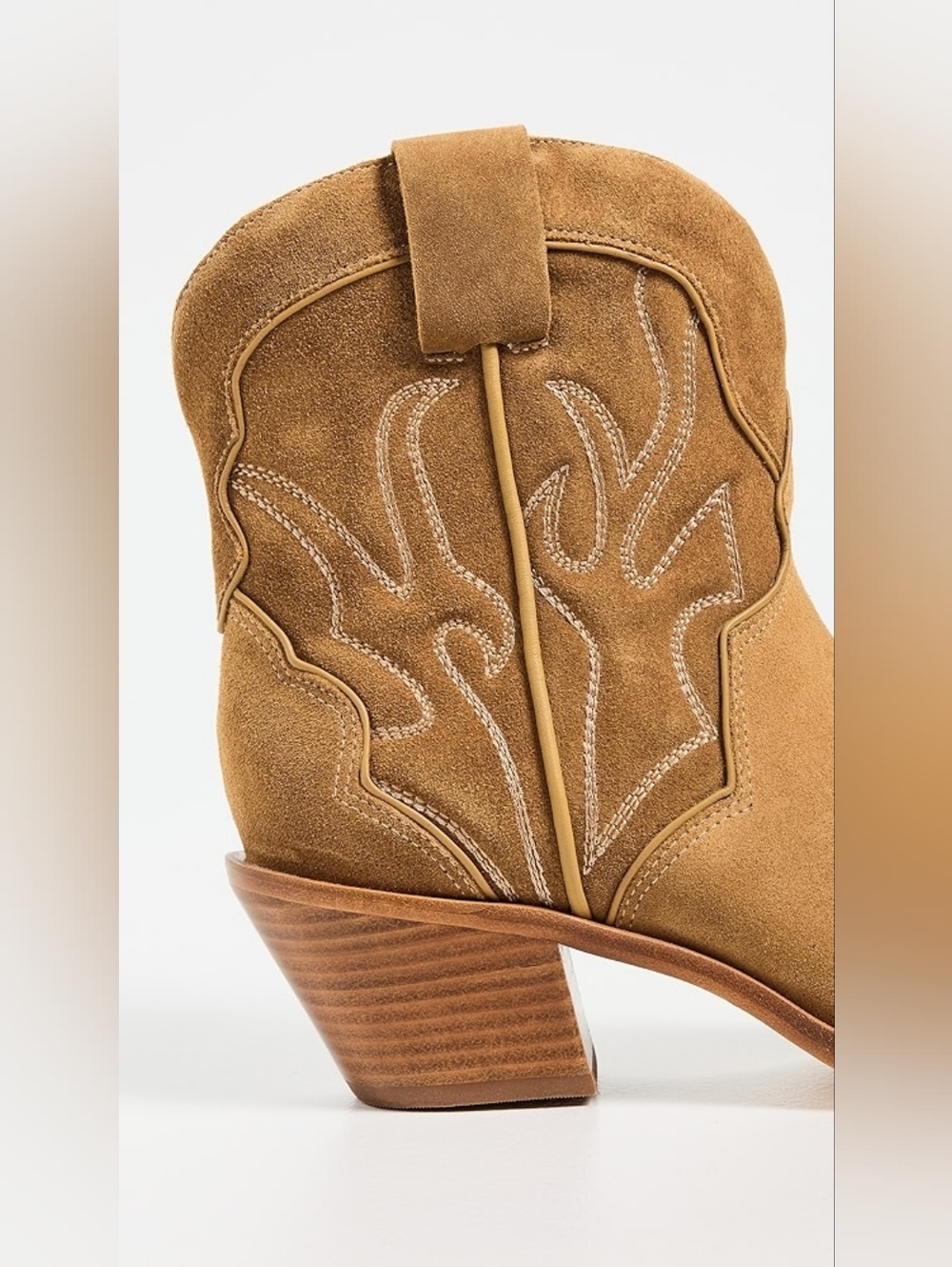 Reformation Otto Mini Western Tan Suede Western Ankle Booties Boots Size 9 - Picture 7 of 12